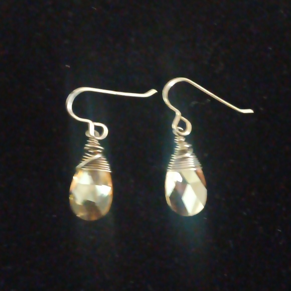Citrine Vintage Drop Artisan Crafted Earrings - Picture 4 of 4
